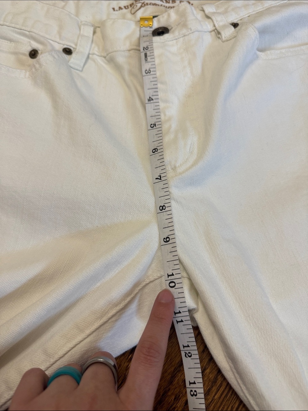 Ralph Lauren White Straight Leg Jeans Size 8 Stretch Denim Classic - Picture 10 of 11